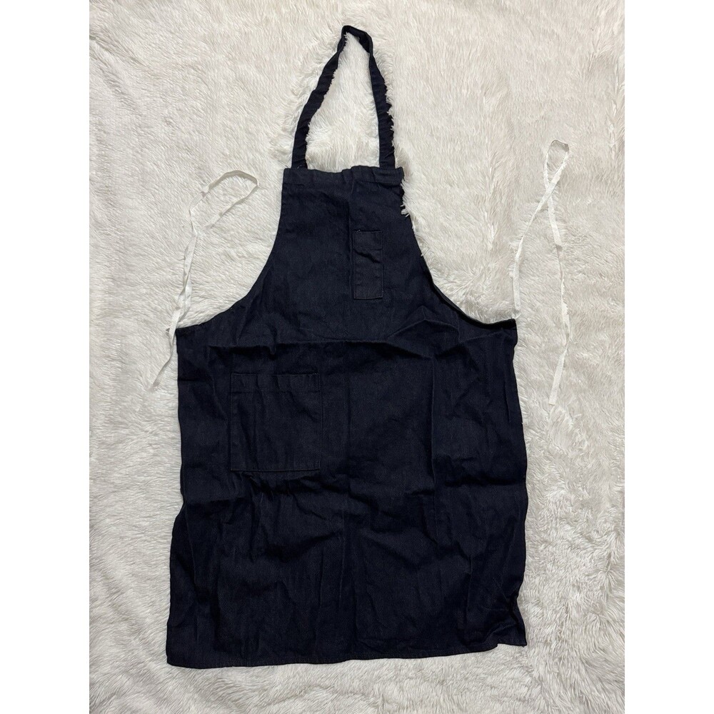 Denim Apron Unisex 2 Pockets Chef Made in Pakistan Cotton Kitchen Dark Wash